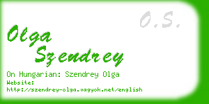 olga szendrey business card